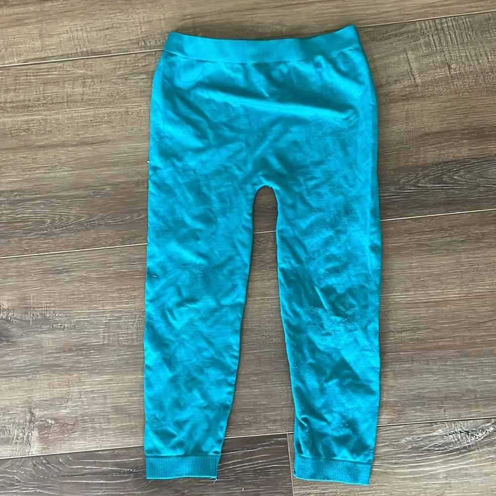Faded Glory turquoise nylon leggings (4-6X)